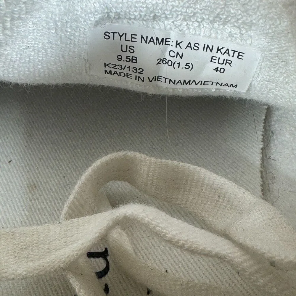Kate Spade K As In Kate Sneakers White Black 9.5 Preowned